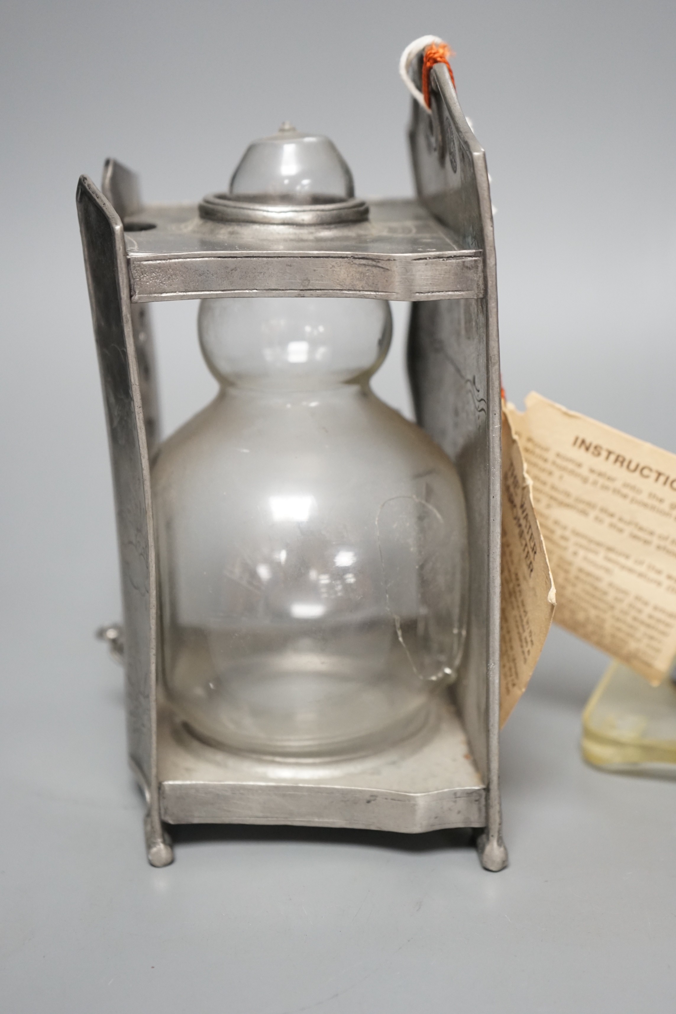 A Russian ‘gimble’ timepiece and an 18th century style water barometer, 20cm